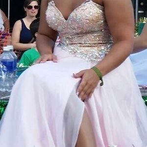 Make offer! Mac Duggal pink and tan formal